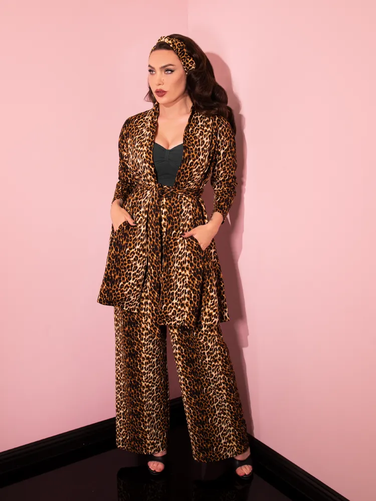 Vacation Pants in Leopard Crepe - Vixen by Micheline Pitt