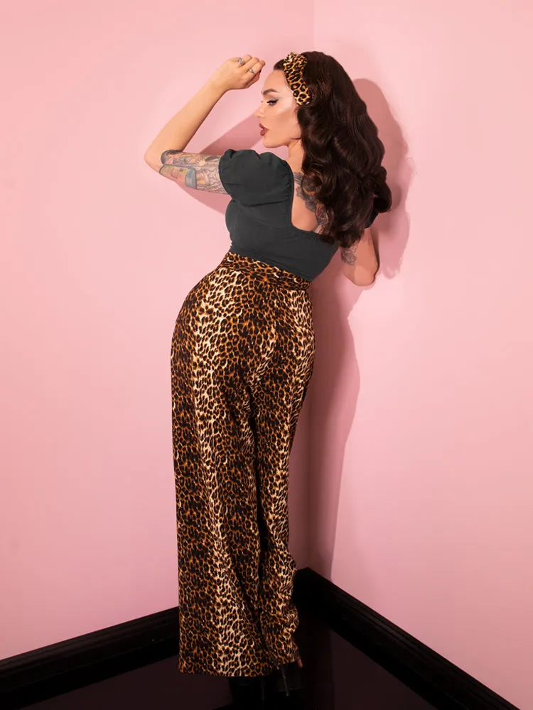 Vacation Pants in Leopard Crepe - Vixen by Micheline Pitt