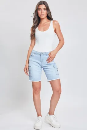 Women's Cargo Bermuda With Frayed Hem