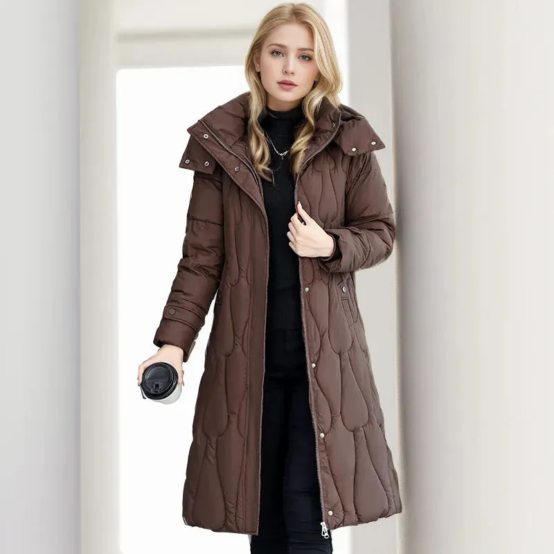 Women's Long Loose Puffer Cotton  Windproof Parkas Coat