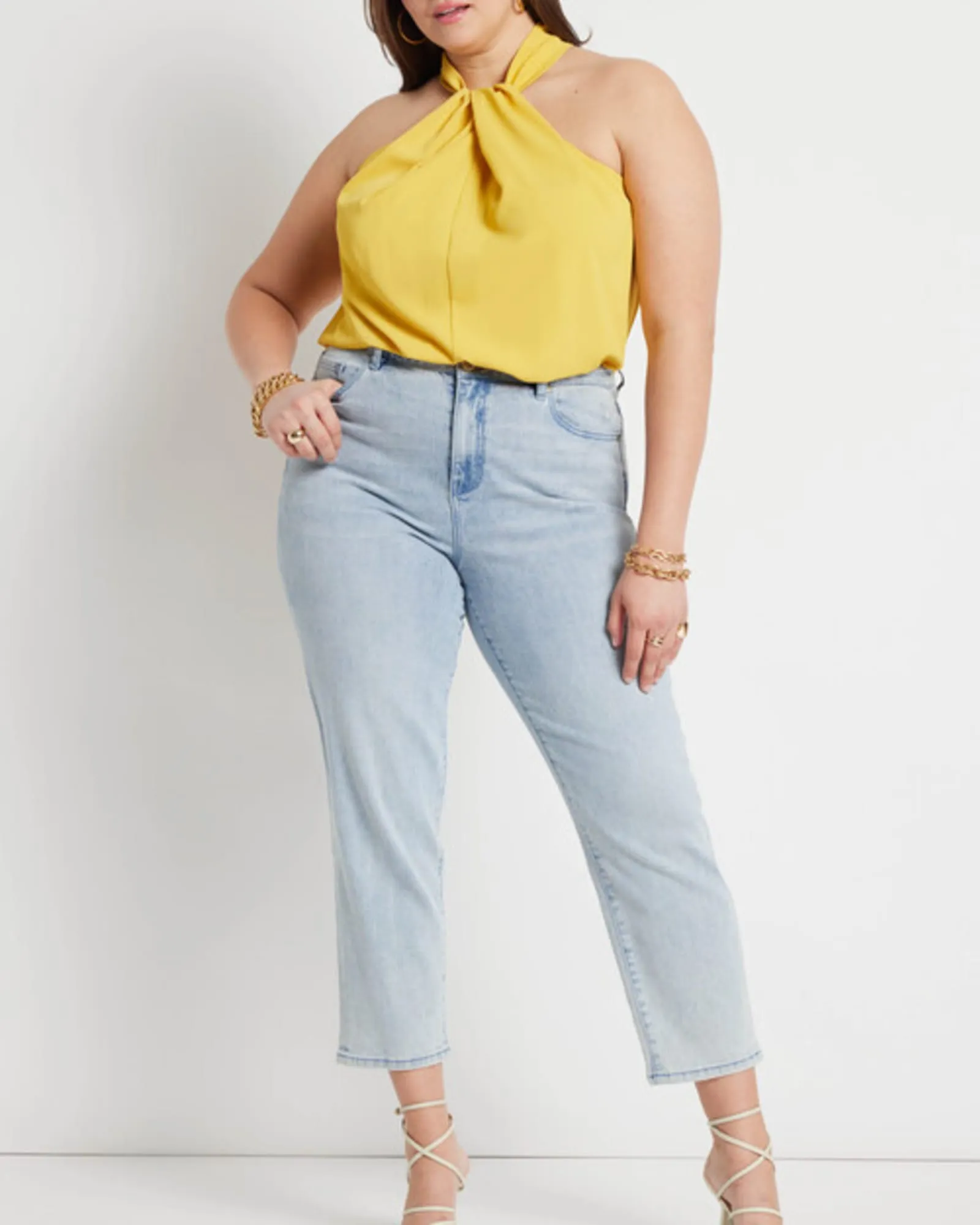 Zoe Halter Neck Top | Sunshine