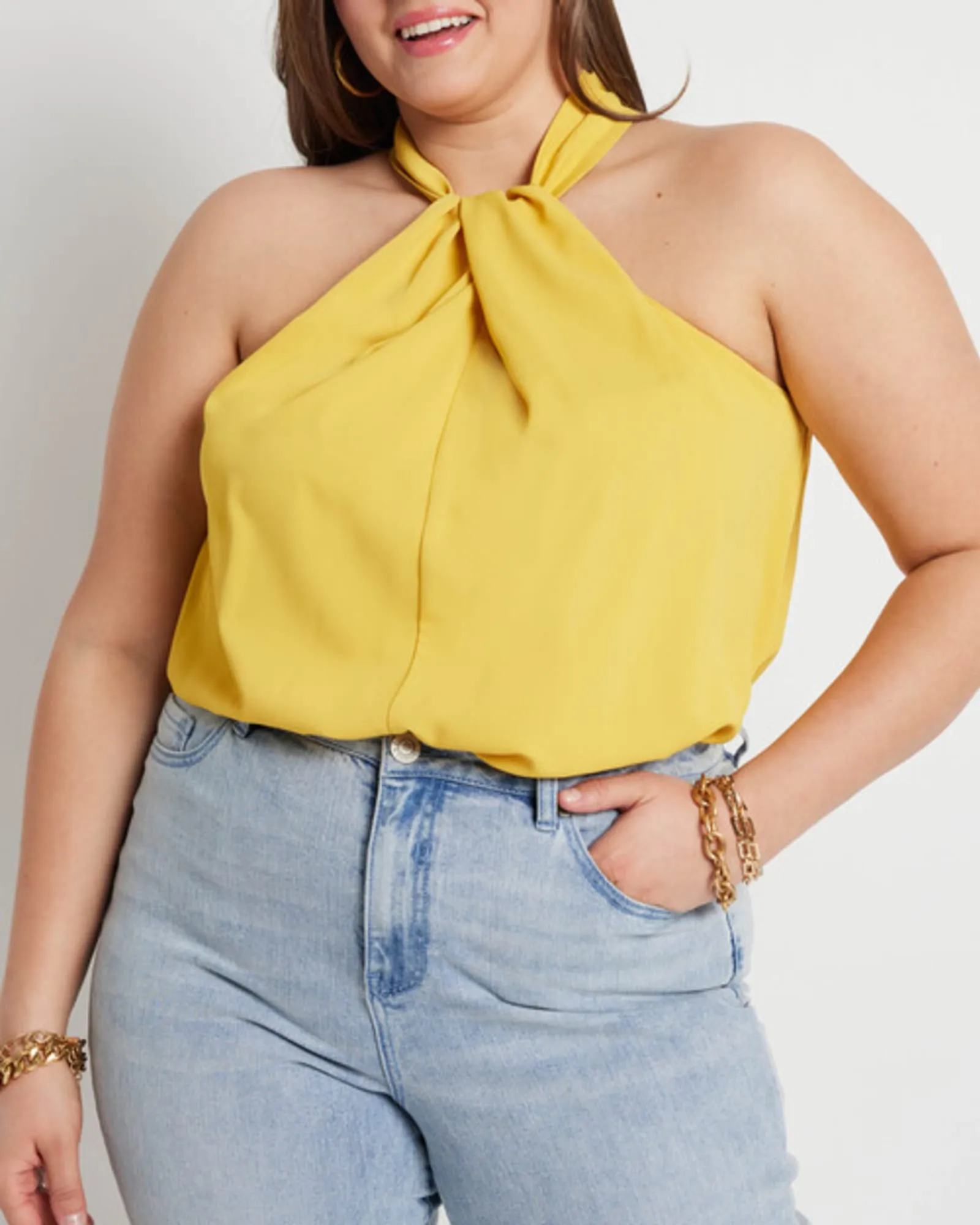 Zoe Halter Neck Top | Sunshine