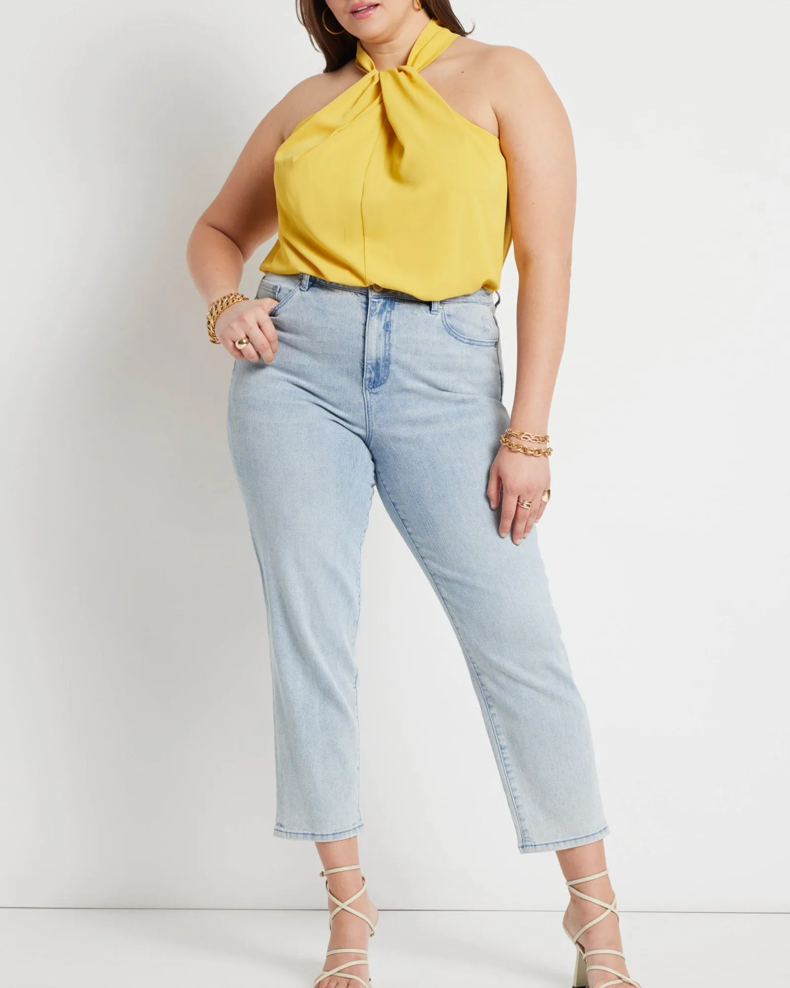 Zoe Halter Neck Top | Sunshine